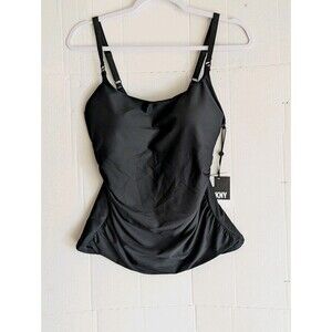 DKNY New Black Tankini Women's Swimsuit Top Size Medium Removable Pads UV